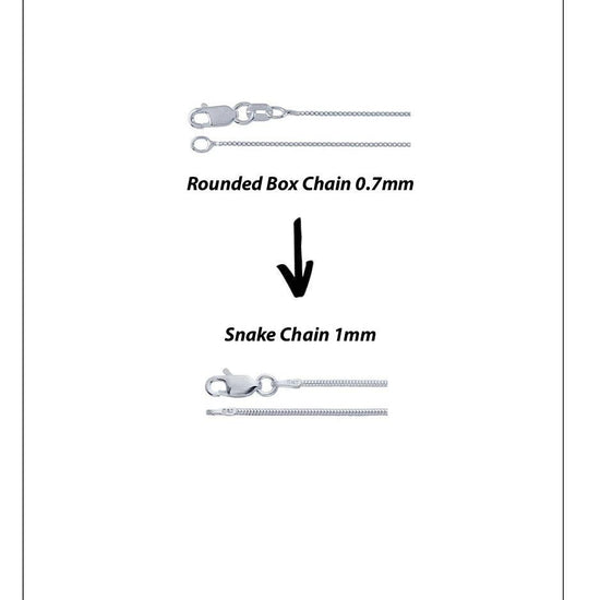 Sterling Silver-Chain Upgrade-Rounded Box Chain-Box Chain-Snake Chain-0.7mm-1mm-LeightWorks-Crystal Jewelry-San Diego-David Leight