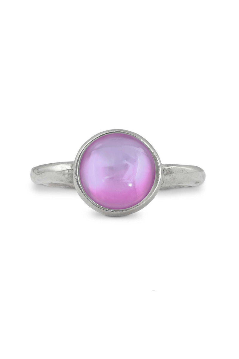 Handmade Sterling Silver-Classic Ring-Simple Ring-Size 6-Pink-Polished Crystal-Leightworks-Crystal Jewelry-San Diego-David Leight