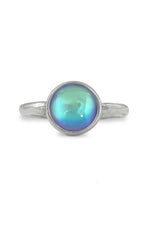 Adjustable-Handmade-Sterling Silver-Classic Ring-Aqua-Polished-Leightworks-Crystal Jewelry-David Leight