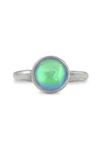 Adjustable-Handmade-Sterling Silver-Classic Ring-Green-Polished-Leightworks-Crystal Jewelry-David Leight
