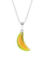 Sterling Silver-Crescent Pendant-Necklace Charm-fire-polished-Leightworks-Crystal Jewelry-David Leight