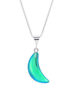 Sterling Silver-Crescent Pendant-Necklace Charm-green-polished-Leightworks-Crystal Jewelry-David Leight