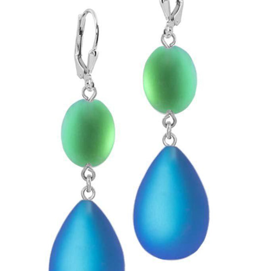 Handmade-Sterling Silver-Crystal Jewelry-Frosted Crystals-Green-Blue-LeightWorks-San Diego-David Leight