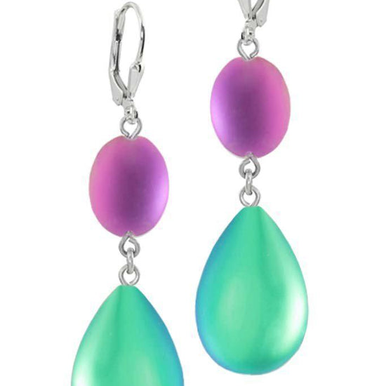 Handmade-Sterling Silver-Crystal Jewelry-Frosted Crystals-Pink-Green-LeightWorks-San Diego-David Leight