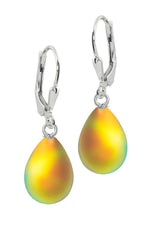 Dangle Earrings-Handmade-Sterling Silver-Drop Earrings-frosted-fire-Leightworks-Crystal Jewelry-David Leight