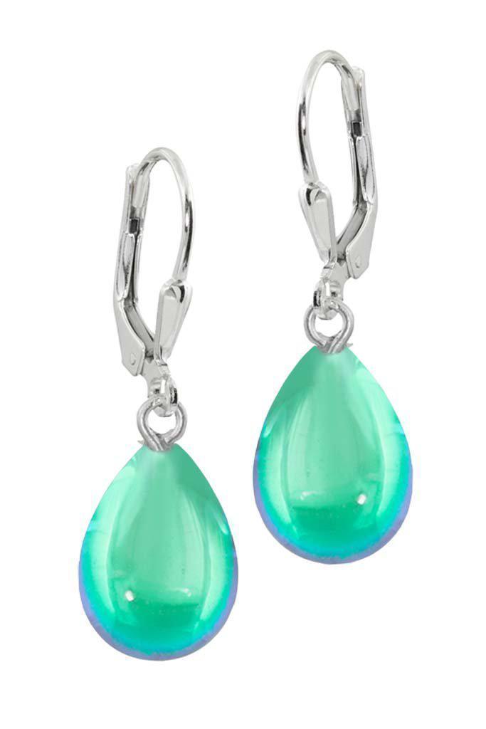 Dangle Earrings-Handmade-Sterling Silver-Drop Earrings-Polished-green-Leightworks-Crystal Jewelry-David Leight