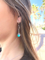 Feather Ext. Earrings-Sterling Silver-Blue-Polished-Nature-Leightworks-Handmade-Crystal Jewelry-David Leight-San Diego