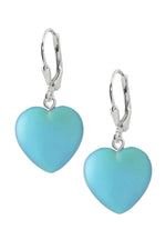 Handmade-Sterling Silver-Crystal Jewelry-Heart Earrings-Aqua Crystal-Frosted-Leightworks-San Diego-David Leight