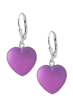 Handmade-Sterling Silver-Crystal Jewelry-Heart Earrings-Pink Crystal-Frosted-Leightworks-San Diego-David Leight