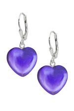 Handmade-Sterling Silver-Crystal Jewelry-Heart Earrings-Violet Crystal-Polished-Leightworks-San Diego-David Leight