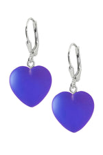 Handmade-Sterling Silver-Crystal Jewelry-Heart Earrings-Violet Crystal-Frosted-Leightworks-San Diego-David Leight