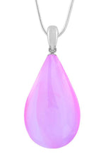 Large Drop Pendant-Necklace-Charm-Polished-Pink-Leightworks-Handmade-Sterling Silver-Crystal Jewelry-David Leight-San Diego