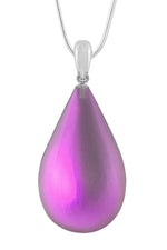 Large Drop Pendant-Necklace-Charm-Frosted-Pink-Leightworks-Handmade-Sterling Silver-Crystal Jewelry-David Leight-San Diego
