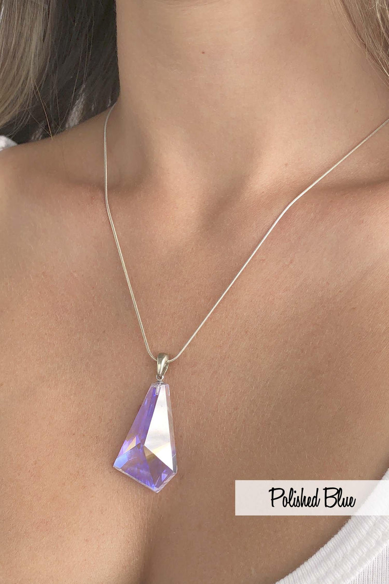 Long Pendant Swarovski Crystal Large Teardrop Gold Filled Necklace -  LifeBejeweled