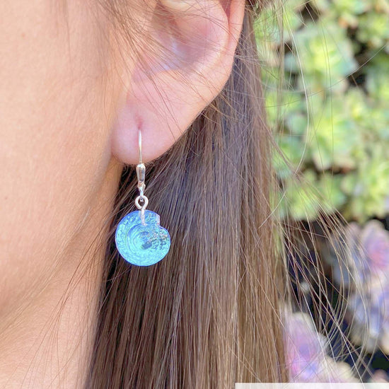 Sterling Silver-Nautilus Earrings-Leightworks