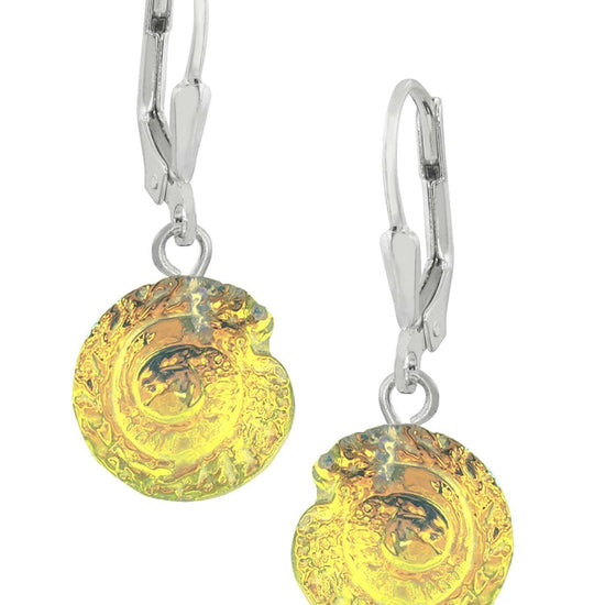 Sterling Silver-Nautilus Earrings-Fire-Polished-Leightworks