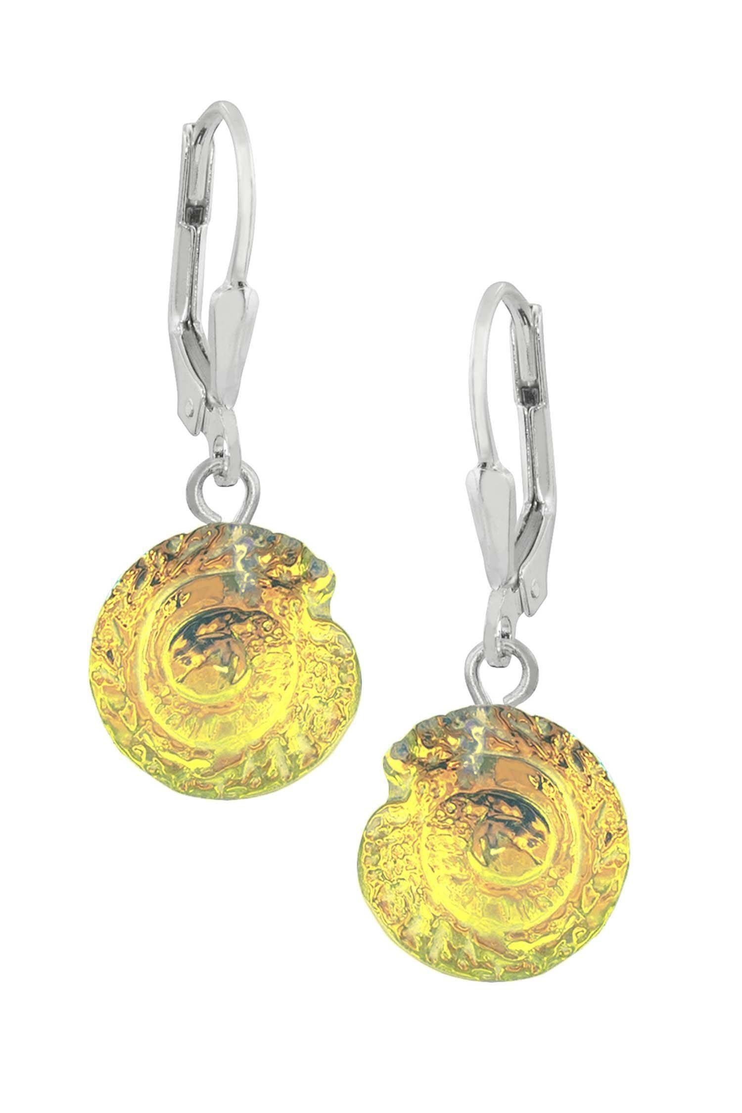 Sterling Silver-Nautilus Earrings-Fire-Polished-Leightworks
