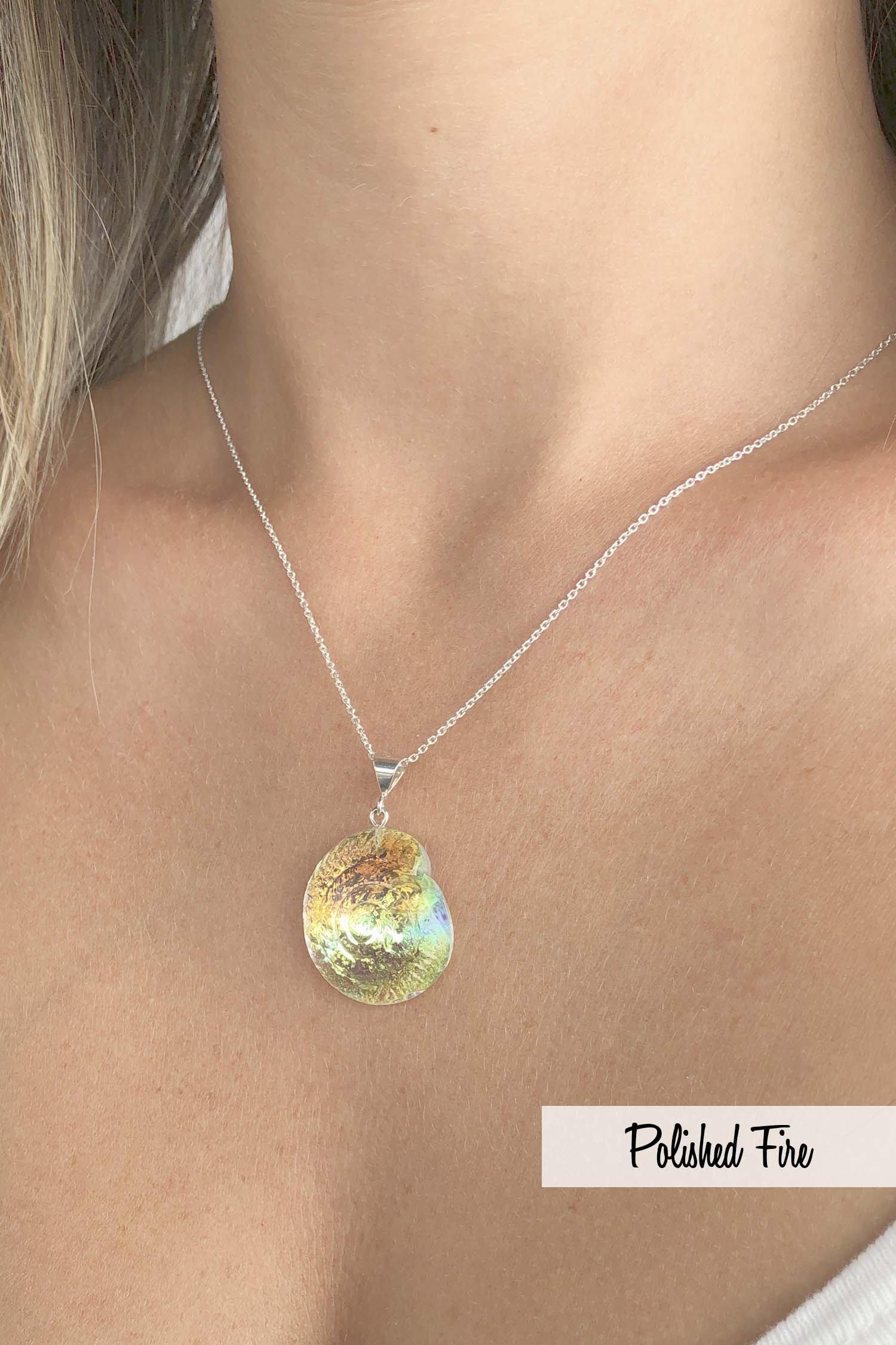 Sterling Silver-Nautilus Pendant-Necklace Charm-Leightworks