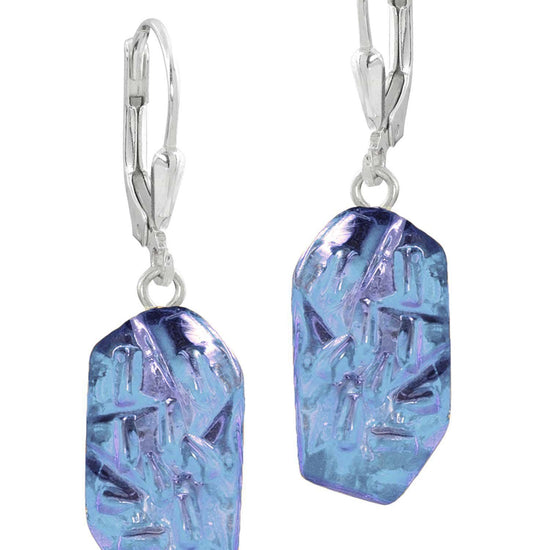 Sterling Silver-Rocky Earrings-Blue-Polished-Leightworks