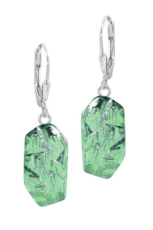 Sterling Silver-Rocky Earrings-Green-Polished-Leightworks