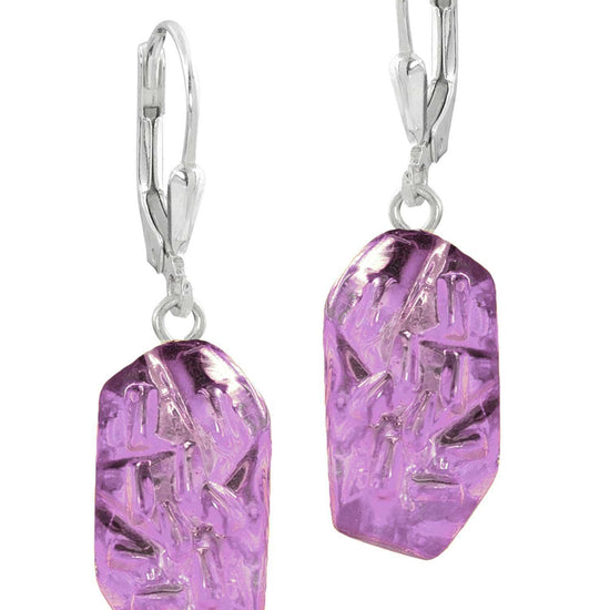 Sterling Silver-Rocky Earrings-Pink-Polished-Leightworks