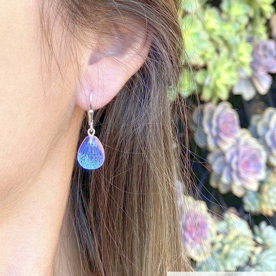 Sterling Silver-Scallop Earrings-Leightworks