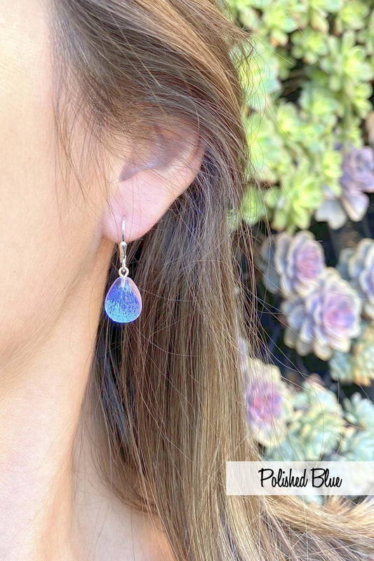 Sterling Silver-Scallop Earrings-Leightworks