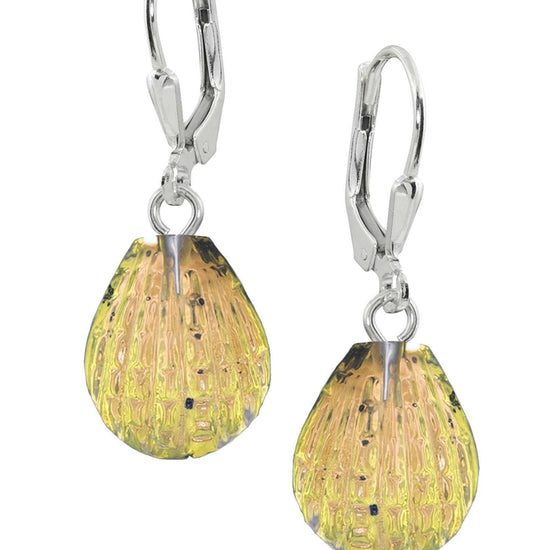 Sterling Silver-Scallop Earrings-Fire-Polished-Leightworks