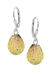 Sterling Silver-Scallop Earrings-Fire-Polished-Leightworks
