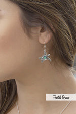 Sterling Silver-Sea Turtle Earrings-Leightworks