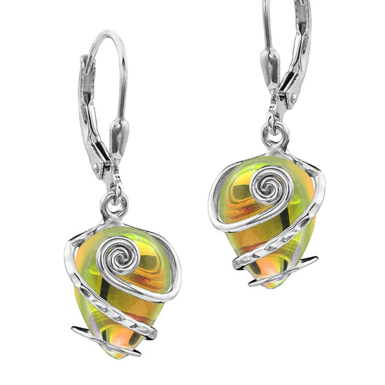 Sterling Silver-Single Wrap Earrings-Fire-Polished-Leightworks