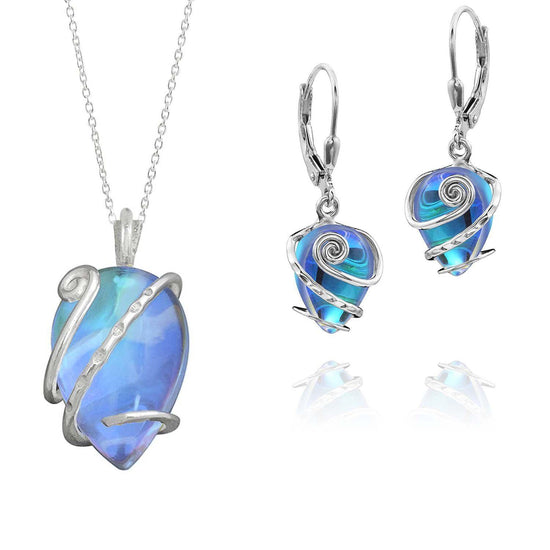 Sterling Silver-Single Wrap set-blue-polished-Leightworks