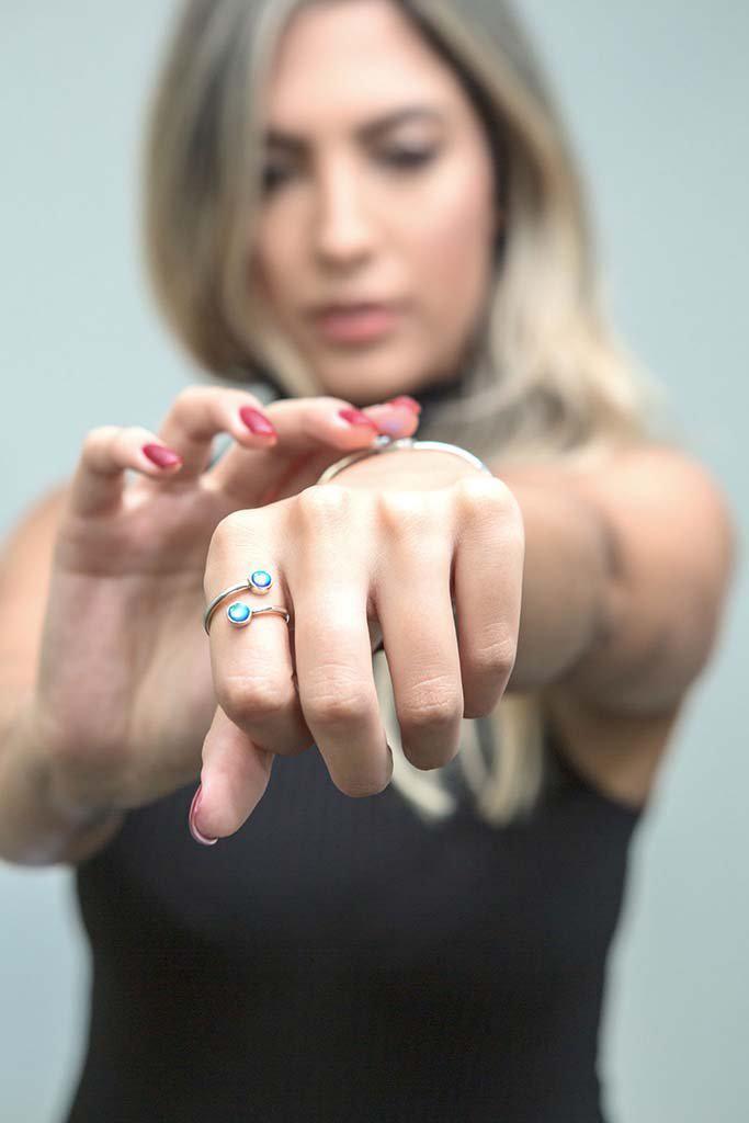 Handmade Sterling Silver-Small Double Ring-Leightworks