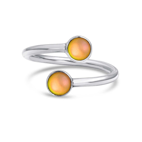 Handmade Sterling Silver-Small Double Ring-fire-frosted-Leightworks