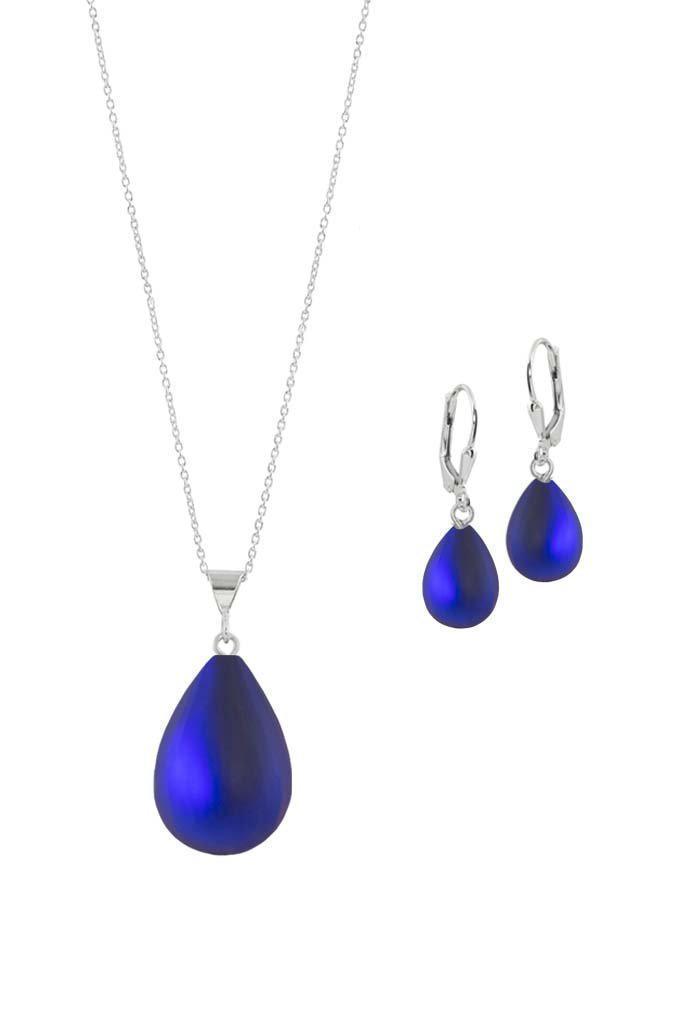 Sterling Silver-Small Drop Pendant & Drop Earrings Set-Leightworks