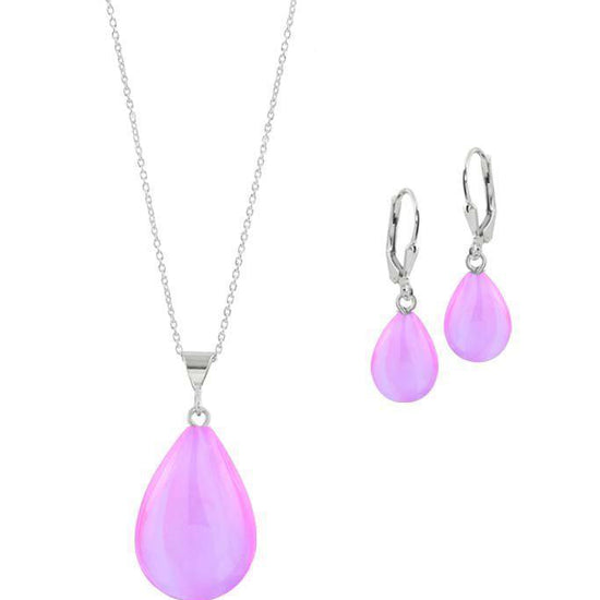 Sterling Silver-Small Drop Pendant & Drop Earrings Set-Leightworks