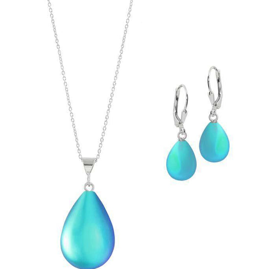 Sterling Silver-Small Drop Pendant & Drop Earrings Set-Leightworks