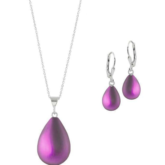 Sterling Silver-Small Drop Pendant & Drop Earrings Set-Leightworks