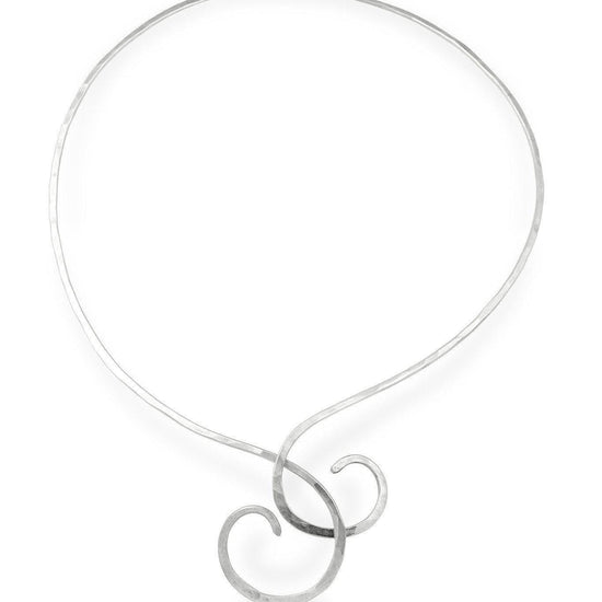 Sterling Silver Swirl Choker-Sterling Silver-Leightworks
