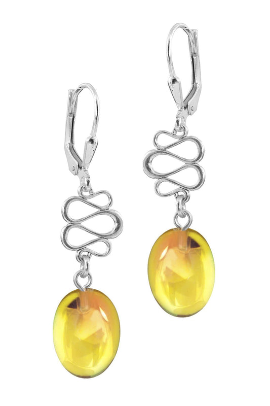 Sterling Silver-Swirl Ext. Earrings-Fire-Polished-Leightworks