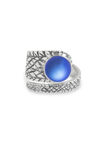 Handmade Sterling Silver-Turtle Ring-Blue-Frosted-Leightworks