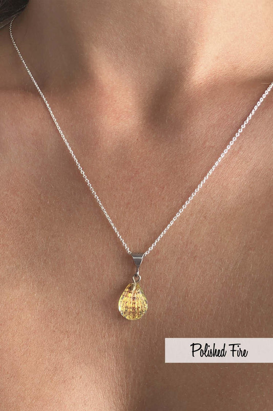 Sterling Silver-X-Small Scallop Pendant-Necklace Charm-Leightworks