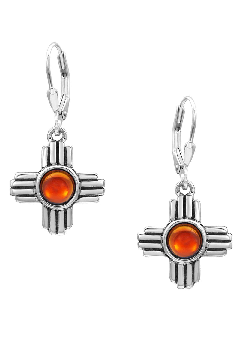 Sterling Silver-Zia Earrings-polished-fire-Leightworks